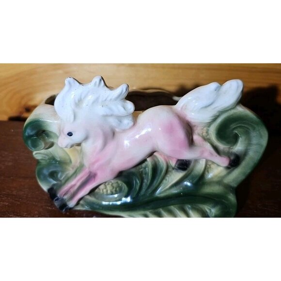 Vintage Mccoy Pink Running Horse Planter - Picture 3 of 12